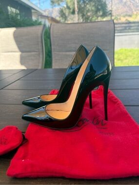 Christian Louboutin So Kate 120 Black Patent Leather Heels – Size 36